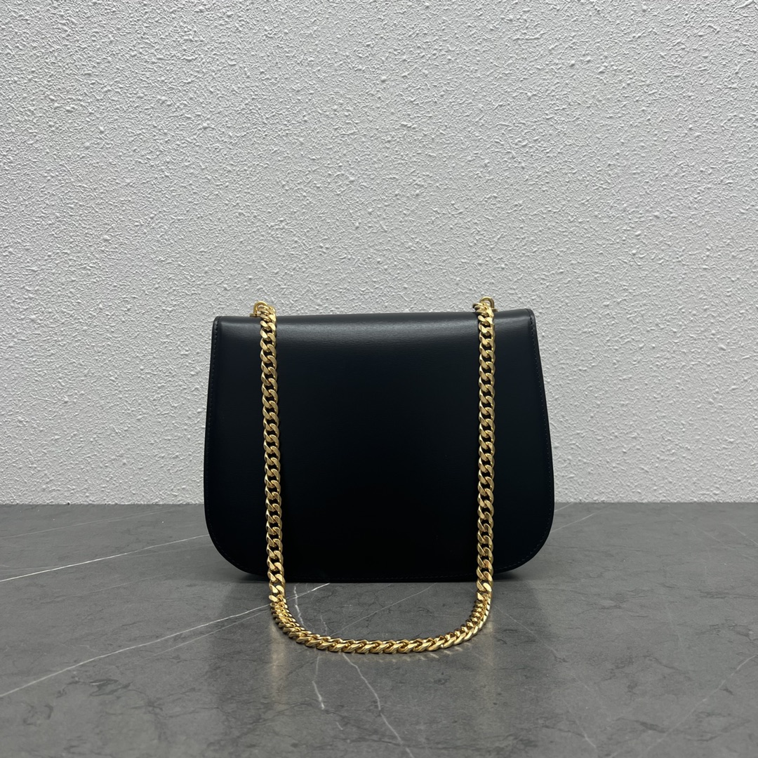 Celine Triumphal Arch Chain Square Bag In Smooth Calfskin Black 199273